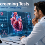 Patient undergoing advanced heart screening tests and cardiovascular cartography for early heart disease detection